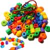 20~200PCS Beaded Counting Toys DIY Handmade Puzzle Wearing Beads Building Blocks Children Early Education Geometry Shape Toy TMZ