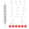 Glow Diamond Painting Pen Set with 12 Threaded Plastic Tips Luminous Rhinestone Picker Tool for DIY Crafts Nail Art