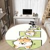 1PC Puppy Playful Office Round Area Rug, Indoor Mat Suitable ForOffice, Under Office Chairs Bedroom Living Room Home Decor, Room Deco f111
