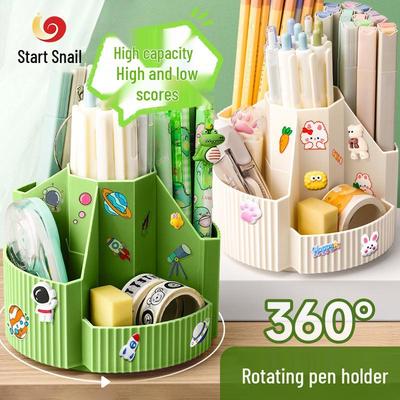 360° Rotating Pen Holder: Large Capacity, Multi-functional Desk Organizer for Kids