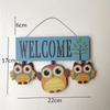 Pastoral Style Home Accessories Creative Personality Owl Listing Welcome To Welcome Store Wall Hanging