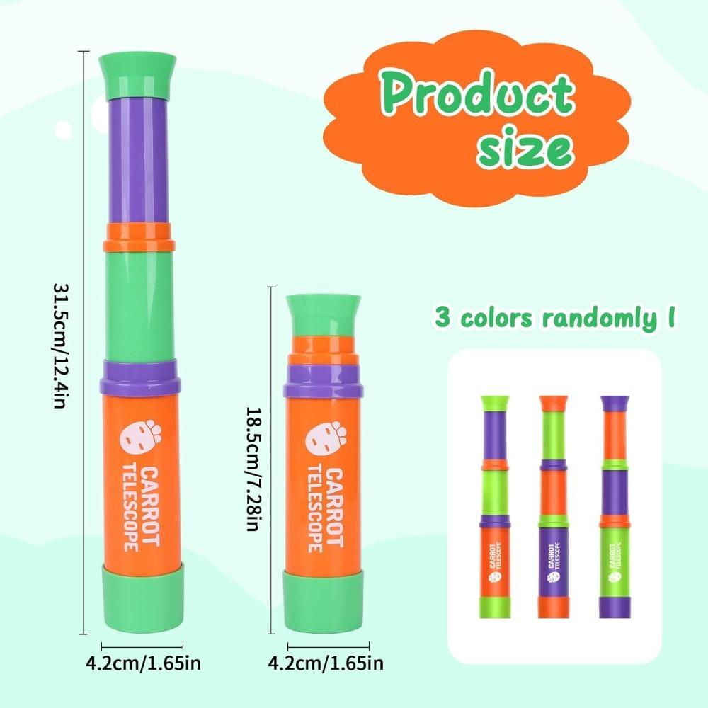 Radish Telescope 8X Telescope Retractable Monocular 3-Section Length Free Adjustment Carrot Telescope Gifts For Kids Young Boys Girls