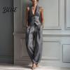 Women Two-piece Women's Summer 2 Piece Business Work Outfits Sleeveless Button Slim Fit Suit Down Vest And Wide Leg Pants Matching Set Clothing