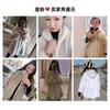 Womens Faux Fur Coat Mid-Length Hooded Oversized Winter Jacket In White Black Beige