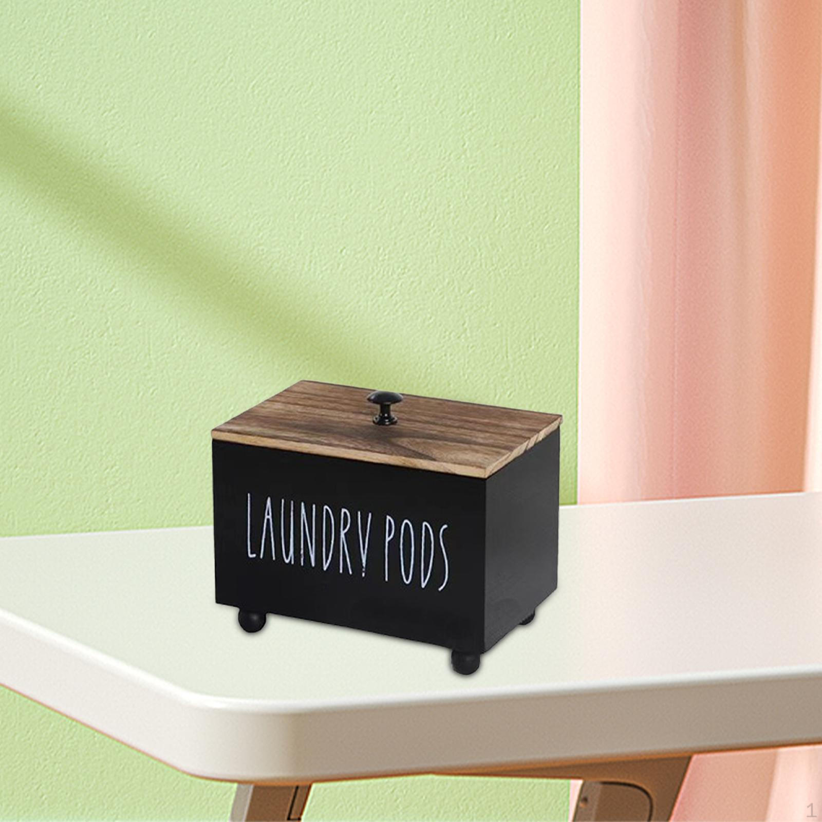 Коробка-диспенсер для тампонов в ванной с крышкой деревянный органайзер для женщин чёрный 1655₽