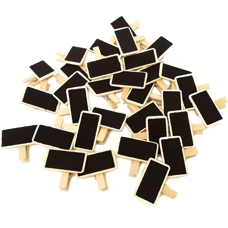 WTEMPO DIY Decorative Blackboard with Clips Writable Unfinished Chalkboard for Creative Message Display Home Decor Photo Wall Party & Shop Display