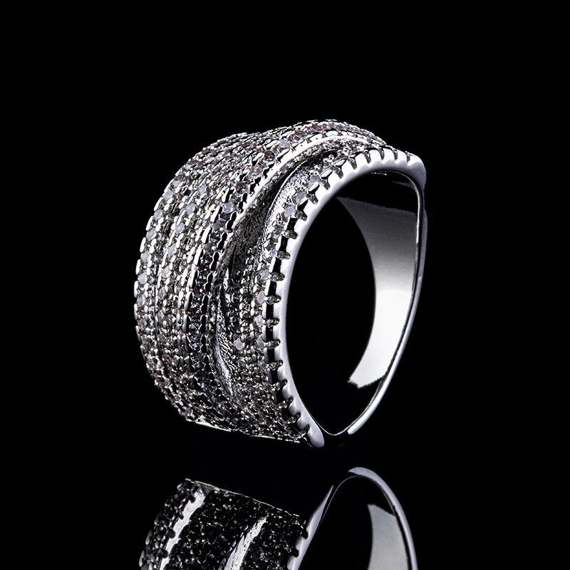 Hot Explosion Exaggerated Micro-Inlaid Zircon Ring Creative Personality Avant-Garde Exquisite Ring Full Of Diamonds Jewelry