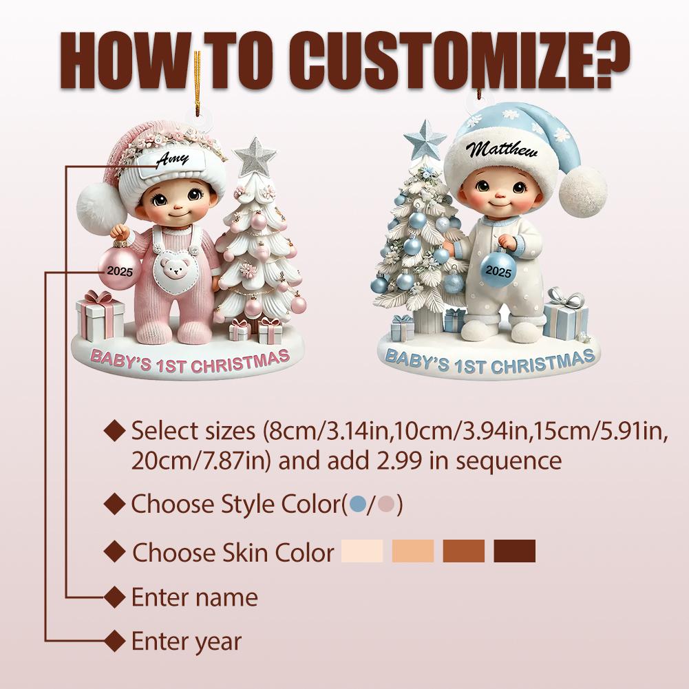 Car Decorative Pendants And Ornaments Car Christmas Baby's Decorations Interior Ornament Personalized Car Christmas First A6H9