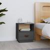 Day and Night - Day and Night Bedside Table Solid Gray Pine Wood 40x34x45 Cm