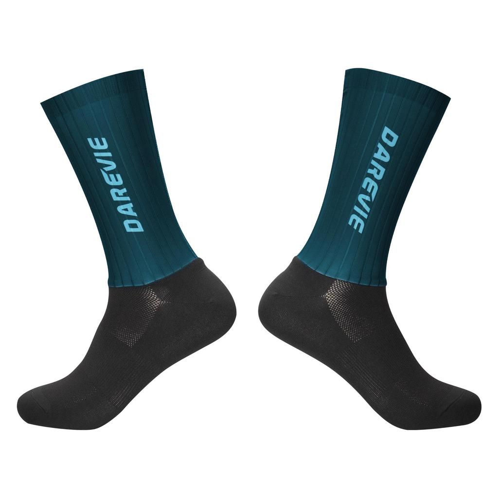 Calzini da Ciclismo Brave Darevie Aero - Lycra a Righe, Traspiranti, Design Aerodinamico