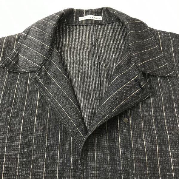 BLUE TORNADO Cotton Jacket Coverall/Men’s M/Stripe Gray/Blouson/Outerwear/Coat Made In Japan(USED)