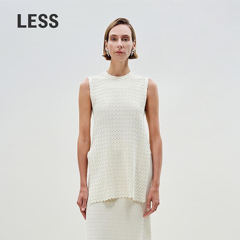 LESS Women's Sleeveless Round Neck Knit Tank Top