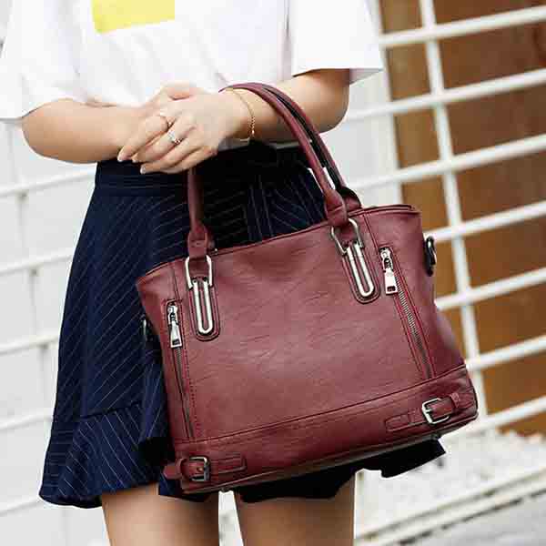 Women Bag Brand Designer Shoulder Bag Ladies Leather Handbags Litchi Pattern Casual Totes