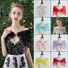 Ruffle Organza Shrug Bolero With Rhinestone Bow Clip Multi Color Sheer Tulle Cape Wrap For Off Shoulder Evening Prom Wedding Dress