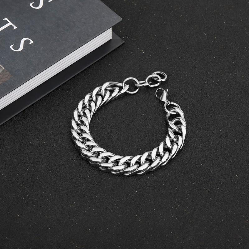 Titanium Steel Cuban Link Bracelet Men Women Geometric Design Hypoallergenic Durable Fashion Jewelry