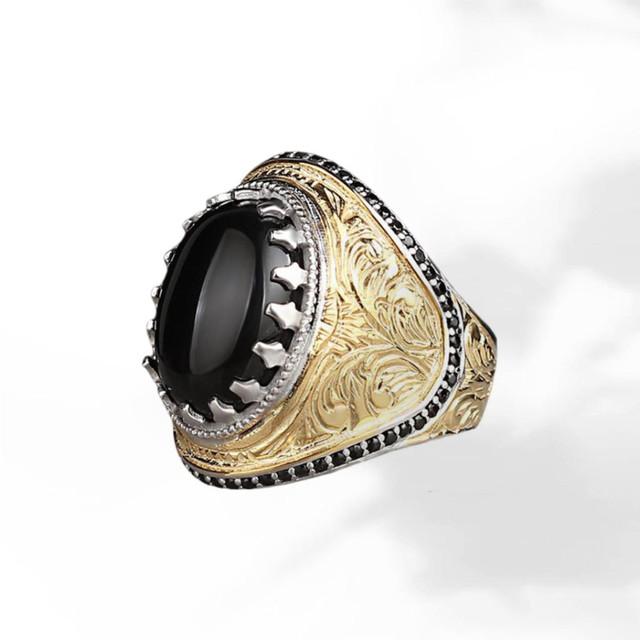 

Стерлингового Серебра 925 Мужское Кольцо Драгоценный Камень Ручка Качество Изящных Ювелирных Изделий С Родием Модные Кольца Для Мужчин Подарок Для Него 7