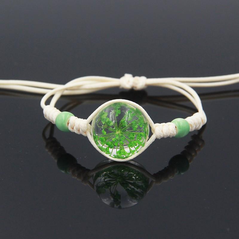 Starry Sky Dried Flower Glass Bracelet for Girlfriends, Couples & Students