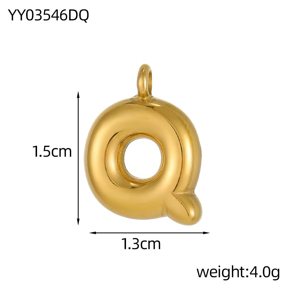 CARLIDANA Stainless Steel Gold Plated Alphabet 26 Letters Name Jewelry Mini Minimalist Bubble Initial Pendants for Necklace DIY