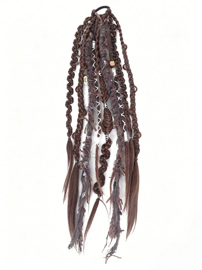 New Elastic Dreadlock Ponytail, Bohemian Style Hair Tie, Braided Ponytail Hair Extensions, DIY Dreadlock Ponytail Hair Extensions