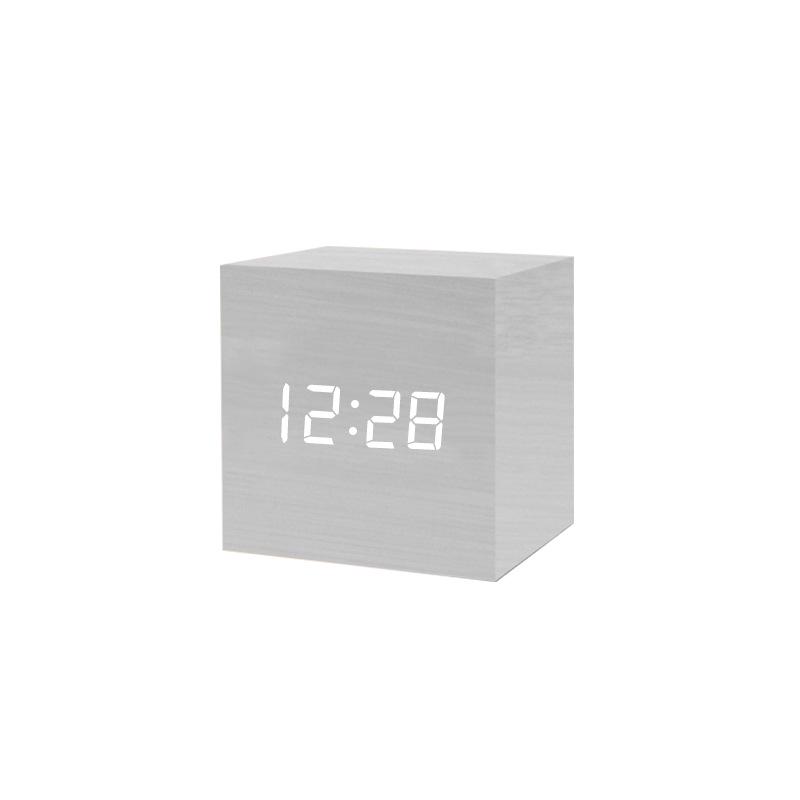 LED Wooden Alarm Clock & Thermometer - Digital Electronic Gift