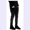 Men's 2017 Slim Fit Stretch Ripped Black Motorcycle Jeans