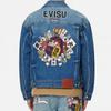 EVISU Denim Jackets Men's Denim Blue Lapel Moderate Straight Fit 2ESHTM2DJ708LFCT