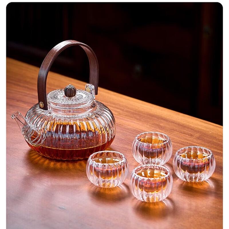 Beishan Wolf Outdoor Pumpkin Glass Tea Kettle Set