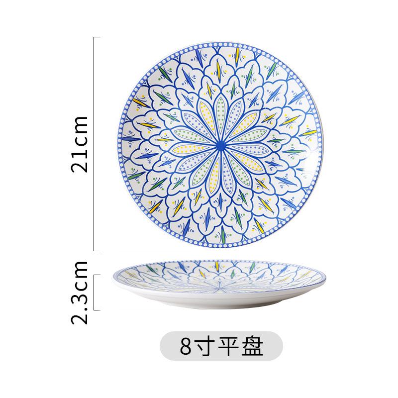 

Набор керамической посуды в европейском стиле, тарелки, богемный стиль, для торта, закусок, салата, квадратные тарелки, украшения для вечеринки на день рождения, фестиваля