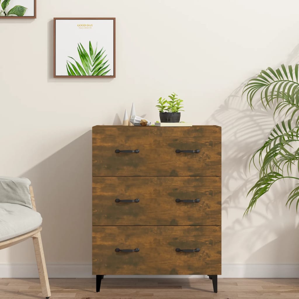 Vidaxl Szafka, Przydymiony Dąb, 69,5X34X90 Cm, Materiał Drewnopochodny