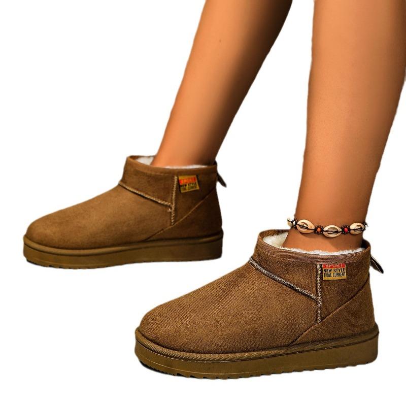 Women's Wide Width Platform Snow Boots, Plush Lined Winter Ankle Boots, Thick Sole Warm Booties for Women