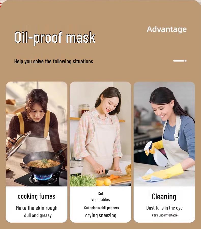Women's Full Face Anti-Oil Smoke Cooking Shield 