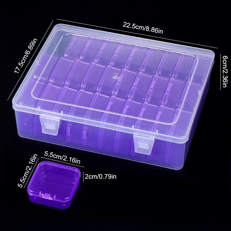31Pcs Small Beads Organizers Plastic Cases Mini Clear Dimond Storage Containers Boxes for Bracelet Making DIY Jewelry Craft Nail