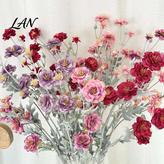 Silk Flowers for Interior Styling Artificial Camellia Flowers, Faux Floral Arrangement with Realistic Petals And Decorative Stems Home Adjustable
