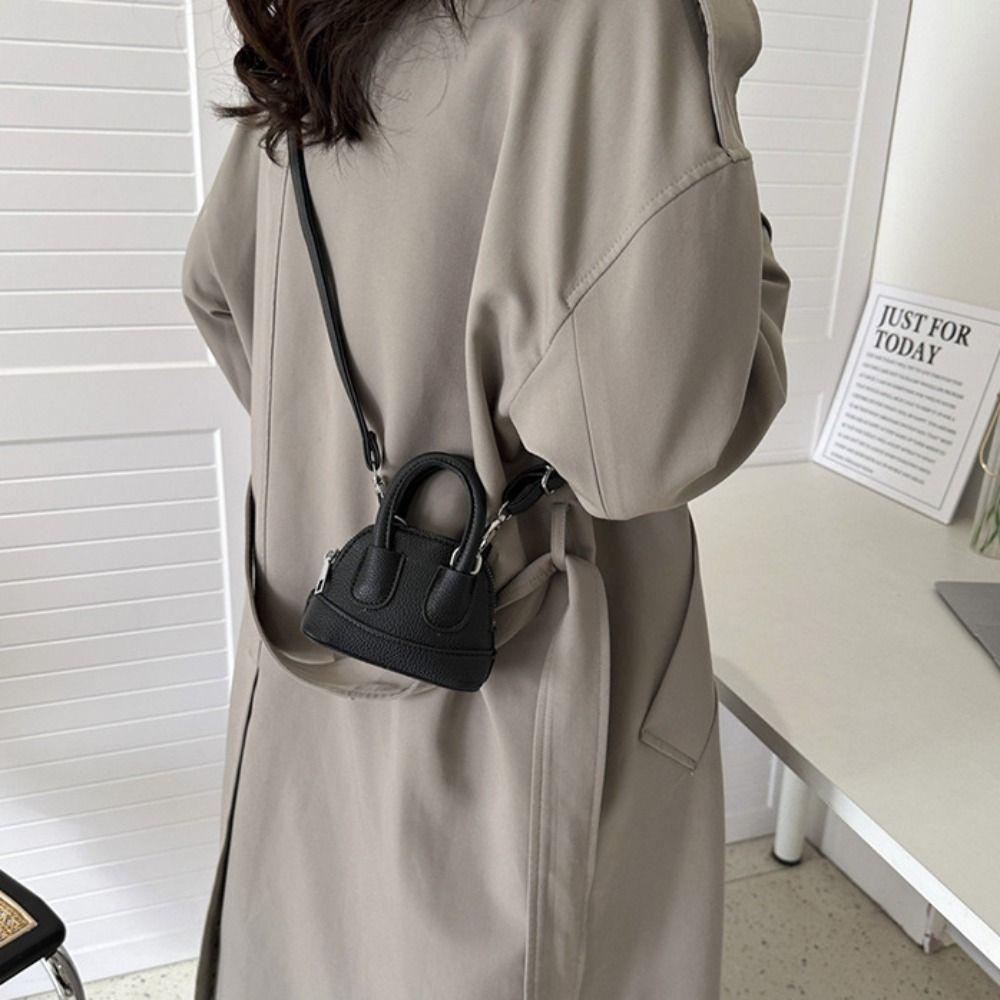 PU Leather Mini Crossbody Bag Korean Style Shell Bag Fashion Shoulder Bag  Girls