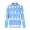 Women's Loose Floral Print Stand Collar Long Sleeve Cotton And Linen Top