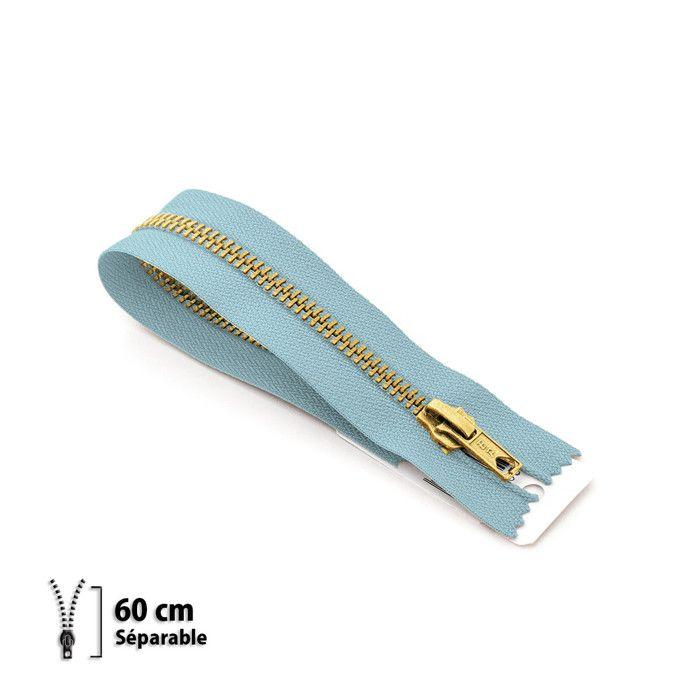 Zipper - ECLAIR - Z19 - Separable Brass - 60 Cm - Sky Blue