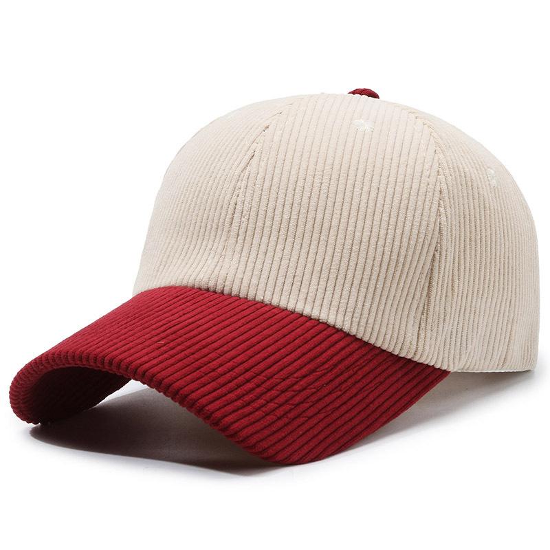 Corduroy Baseball Cap Adjustable Snapback, Breathable Versatile Striped Casual Hat In Multiple Colors
