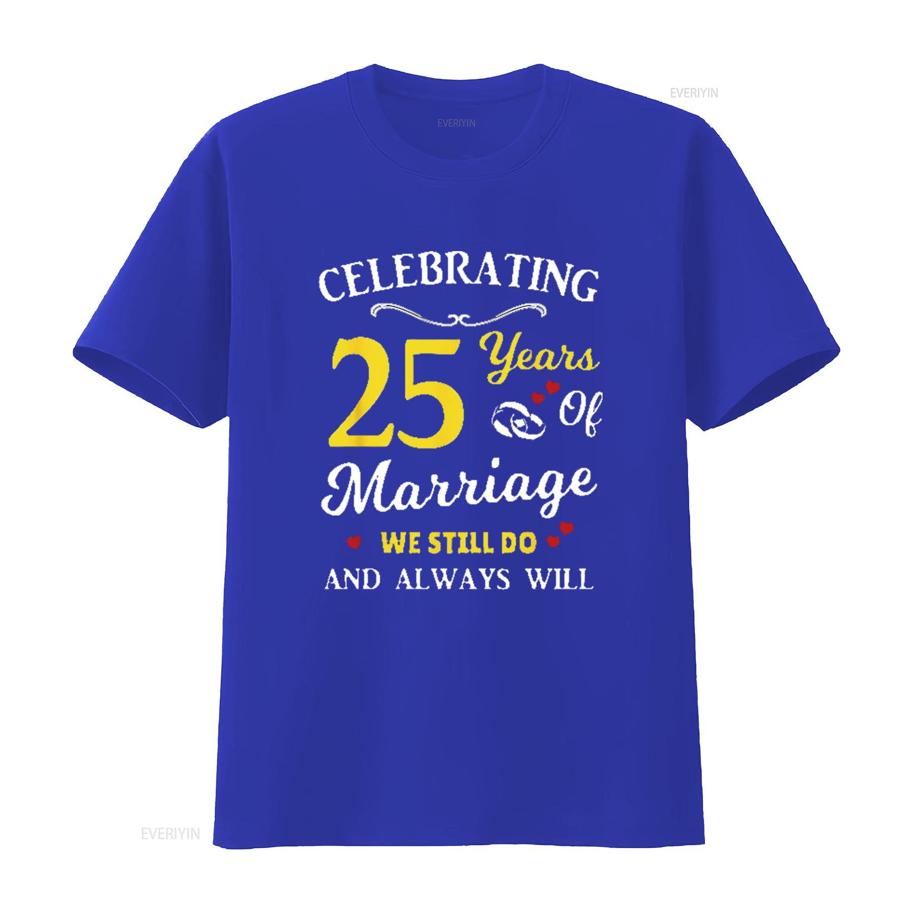 

Mens 25th Year Wedding Anniversary T Shirt Black vintage Washed Slightly Breathable Stylish Unisex homme streetwear S