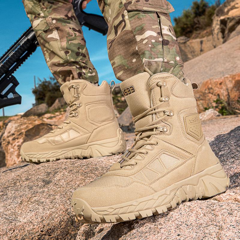 Herren Outdoor Hohe Taktische Stiefel - Langlebig, Schmutzabweisend, Ideal für Wandern und Bergsteigen