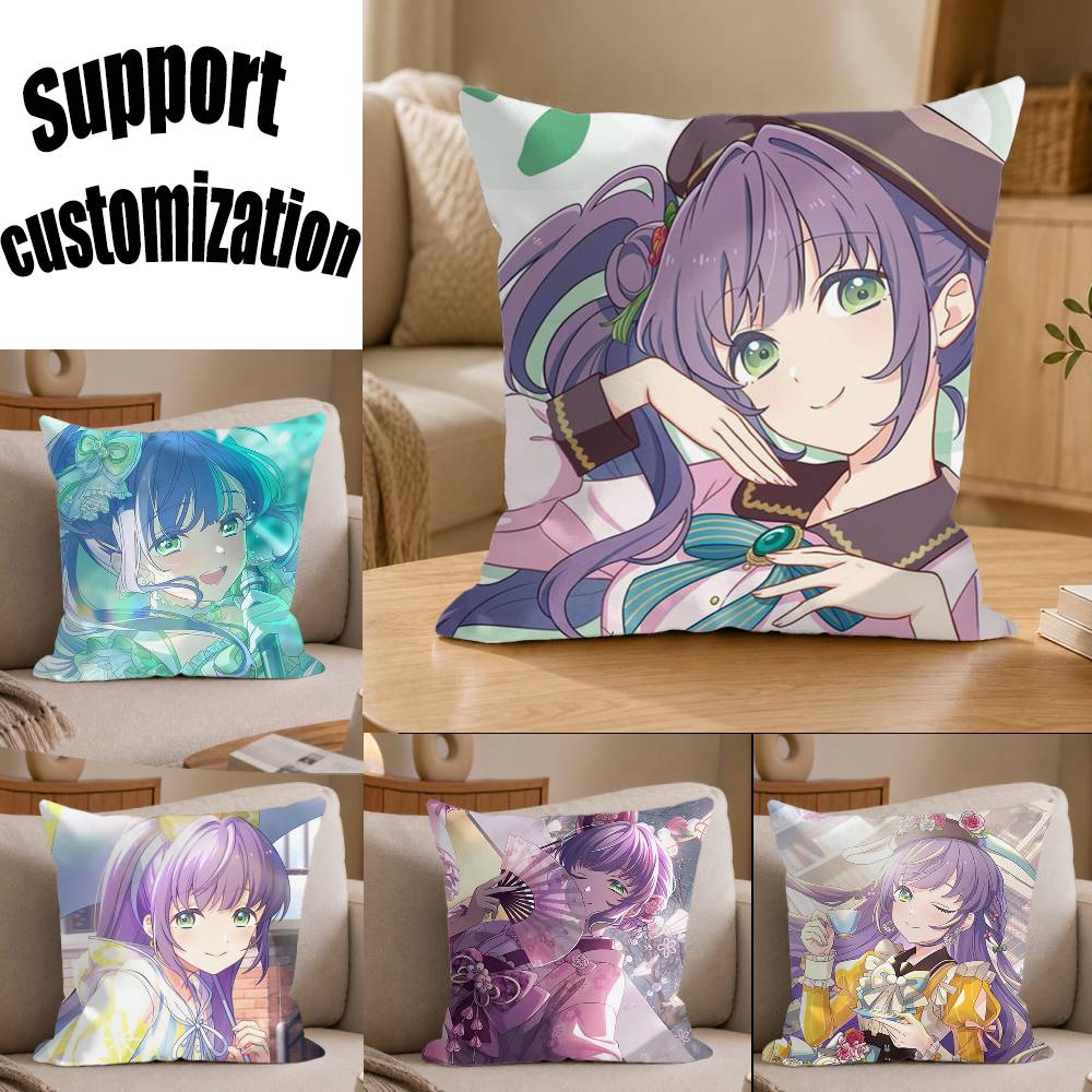 LoveLive KKozue Otomune Square Sofa Pillow Cover Solid Color Living Room Home Decor Cushion Case