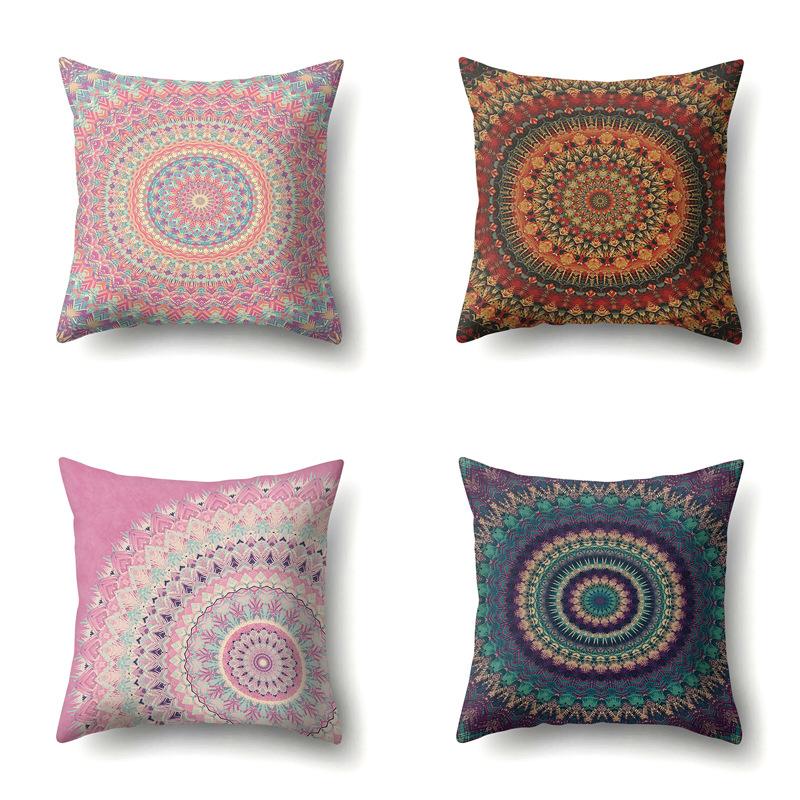 American Retro Ethnic Bohemian Polyester Pillow Case Car Decoration Home Printed Waist Rest Pillow Case