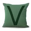 Simple Pure Color English Alphabet throw pillow cover with short plush print for living room sofa decoration cushion cover