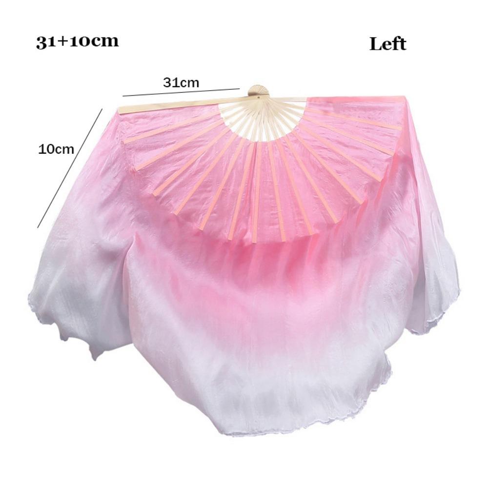 

31cm Bamboo Chinese Short Bellydance Fan 10/20cm Half Circle Silk 10 Styles Children Bamboo Fans Colorful Hand Dye Adults Fan