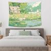 Kawaii Rabbit Wall Tapestry Cartoon Animal Tapestry Cute Green Plant Flower Wall Hangings Bedroom Dorm Decor Birthday Gift