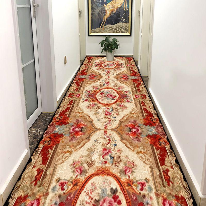 European Retro Floral Living Room Hall Carpet Stairway Hallway Stairs Home Decoration Corridor Aisle Runner Rug Kitchen Mat