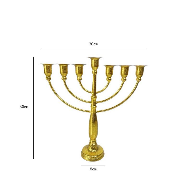 

Y Vintage Metal 7/9-Branch Hanukkah Menorah - Je Religious Ceremonial Candleholder, Home Decor for Festival Celebrations