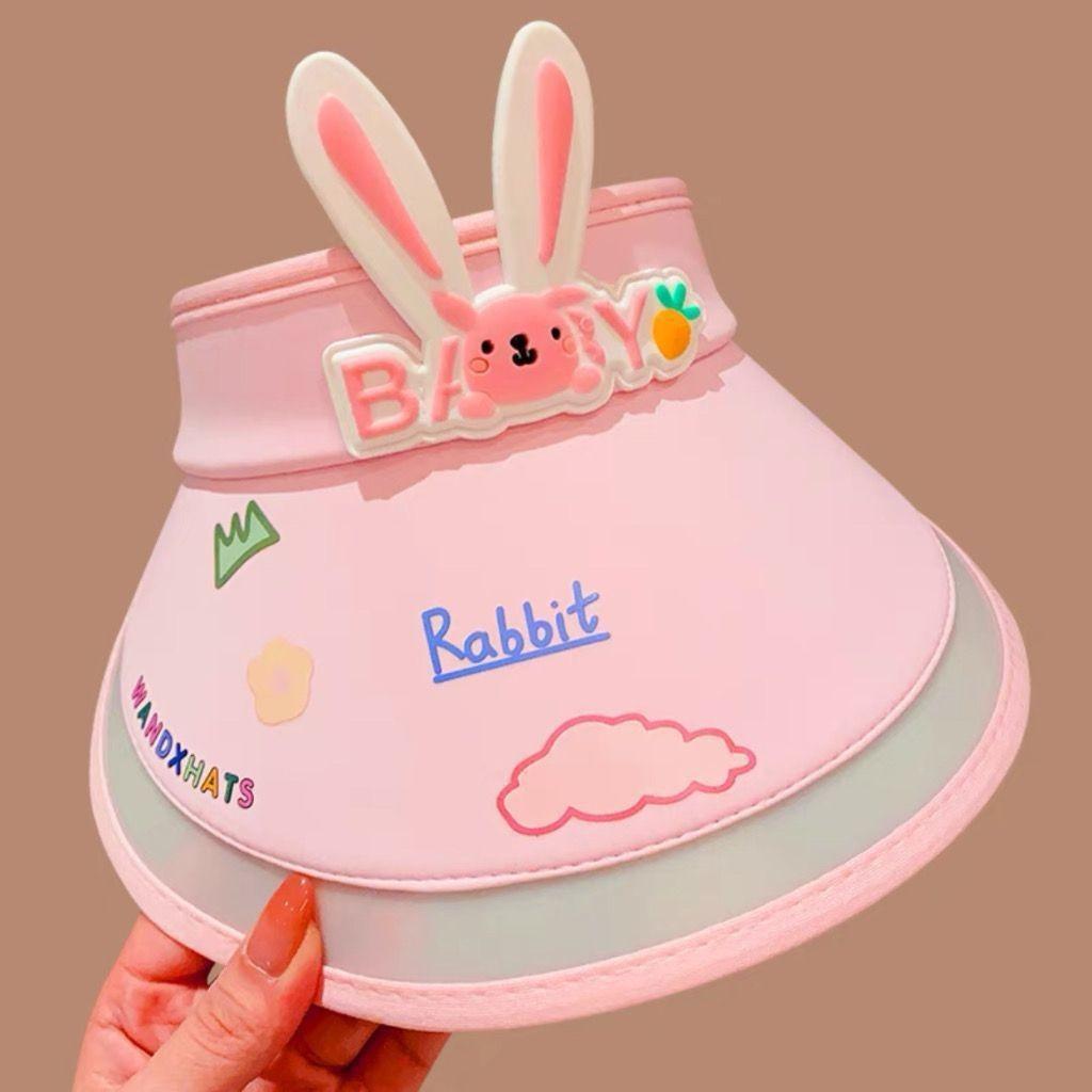Children's Cute Cartoon Bunny Visor Hat for Boys and Girls, Sun Protection, Breathable, Summer UV Protection Sun Hat