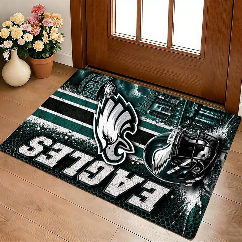 Custom Eagles Helmet Area Rug Living Room Nonslip Soft Carpet For Bedroom Game Playroom Sofa Office Home Decor Doormat Christmas Gift C10350