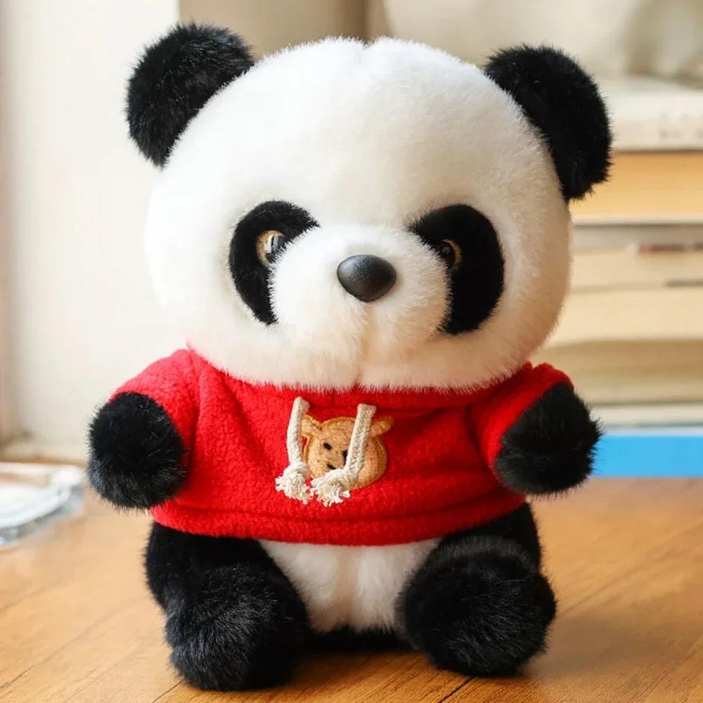 

25CM Cute Panda Plush Toy Chinese National Treasure Chuanhoodie Sweater Doll Festival Gifts For Child Birthday Christmas Gifts 25cm червоний