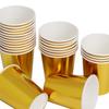 Gold Party Tableware Set: Rose Gold Plates, Cups, Straws, and Cake Dishes